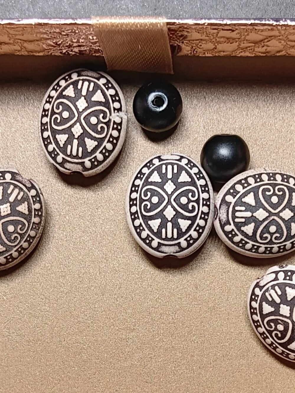 11pc Monochrome Bead Set - Signed Artisan Ceramic & Matte Black Lot